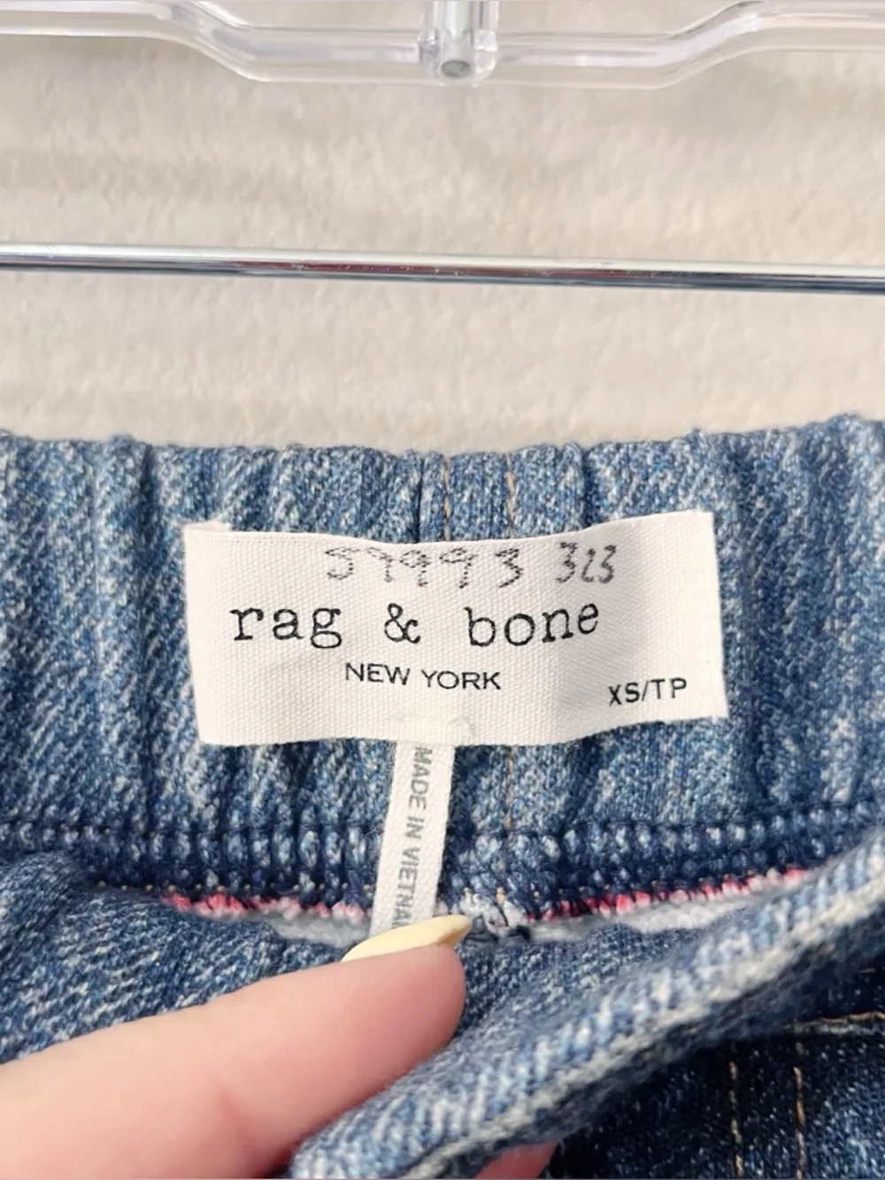 Rag & Bone Miramar Denim Cotton Terry Jogger Pants Blue Size XS Midrise Pockets - Picture 8 of 10